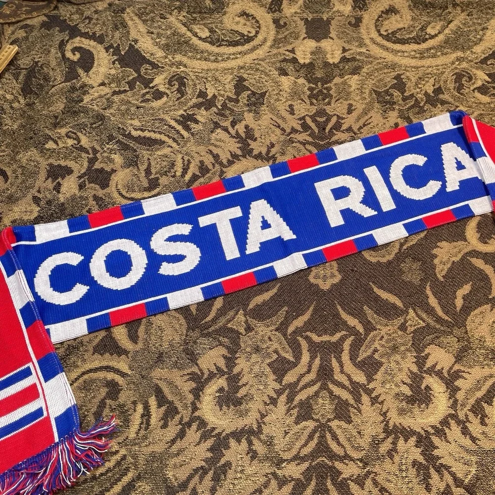 Costa Rica Soccer Football Scarf Licensed New Red Blue Squared New A